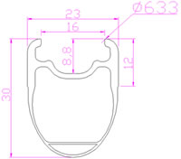 23mm Wide sans chambre à air rim