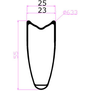 Depth 55mm tubular rim