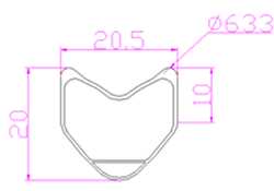 20mm tubular bike rim